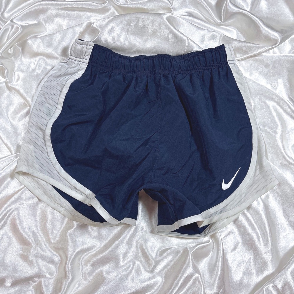 y2k Nike Dri-FIT Tempo Running Shorts Navy Blue Excellent Mesh Athletic XS
